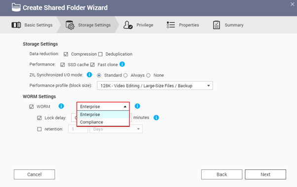 Almacenamiento en las instalaciones QNAP